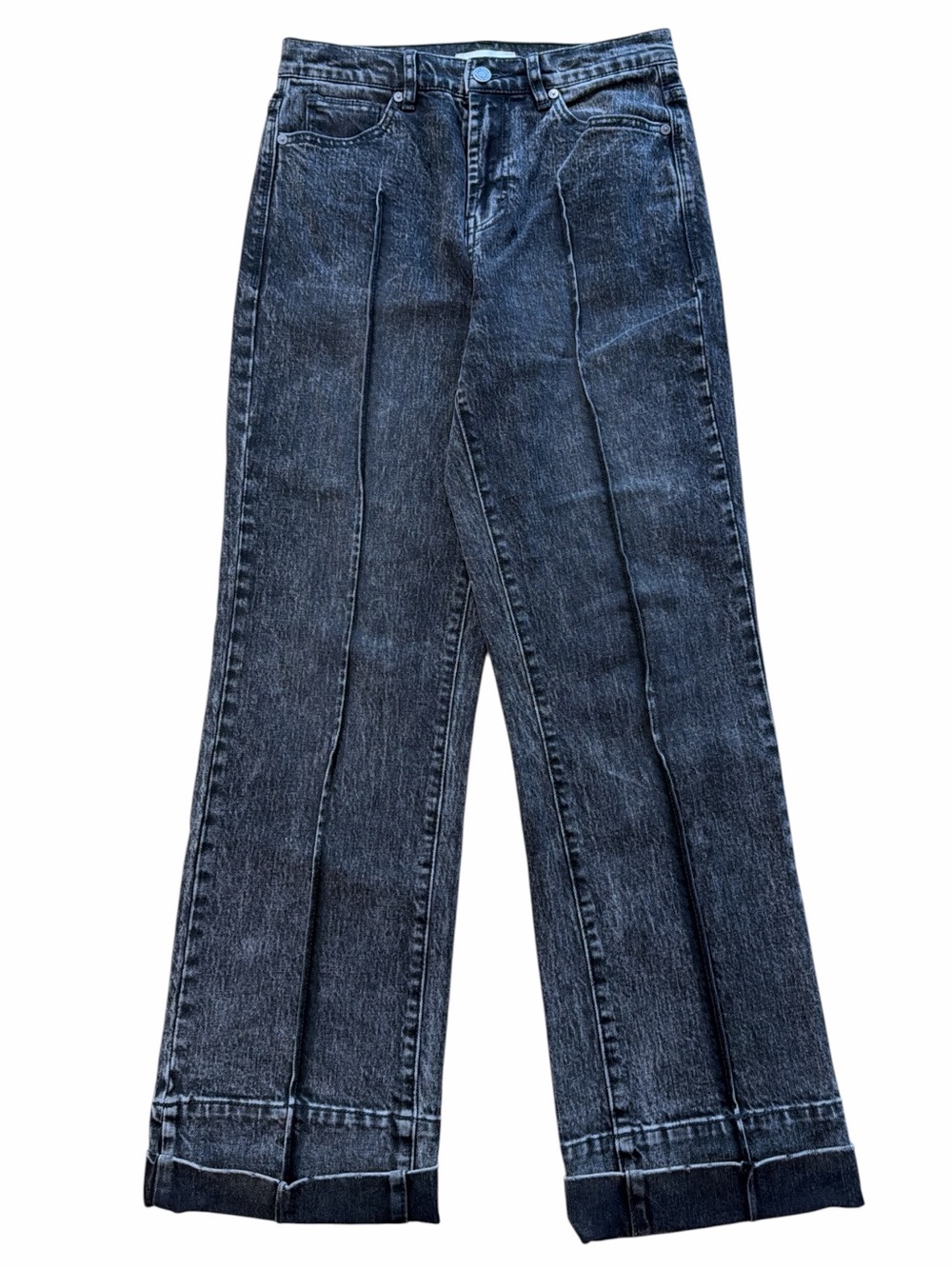 Habitual Seamed Wide Leg High Rise Acid Washed Jeans